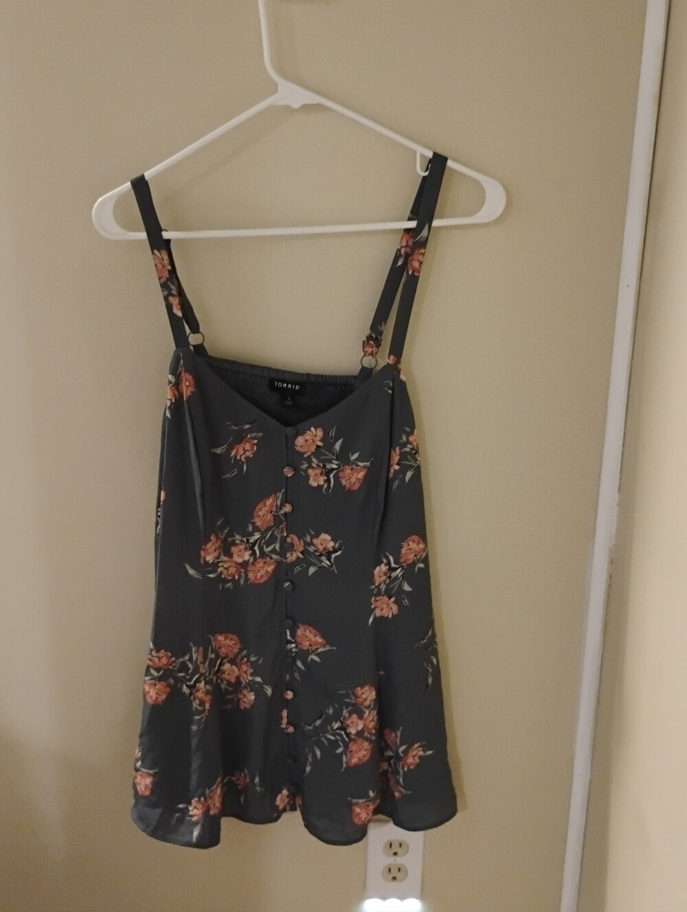 Torrid Women's Gray Floral Print Camisole Top Sz 1 1X